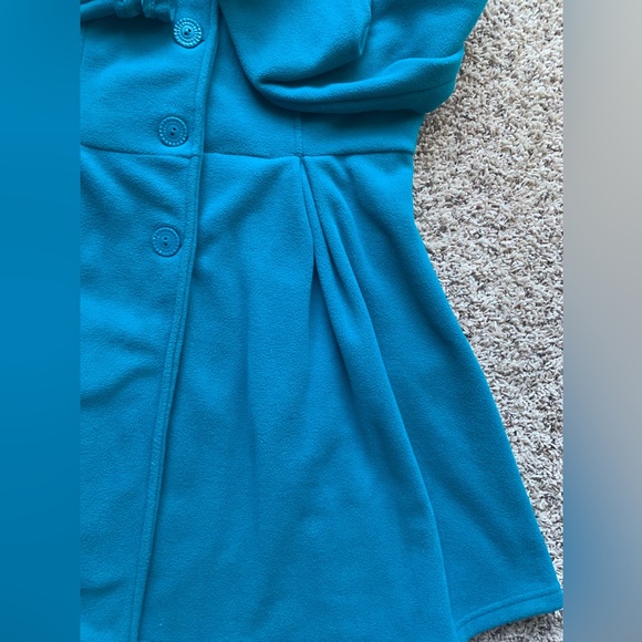 Retro Threads Vintage Style Ruffled Buttoned Down Coat Emerald Blue Size M - Picture 9 of 16